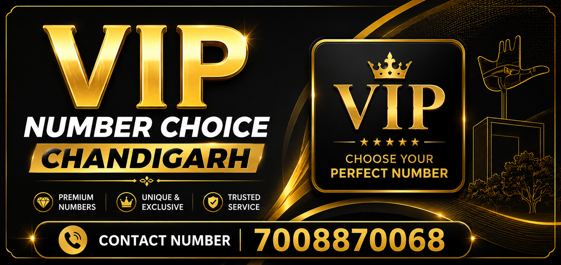 VIP Number Choice Chandigarh – Premium fancy mobile numbers, choose your perfect number, contact 7008870068, trusted VIP number dealer in Chandigarh Mohali Panchkula